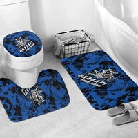 Personalized Motocross Rider Bathroom Set with Blue Graffiti Splash Pattern - Wonder Print Shop