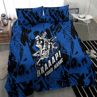 Personalized Motocross Rider Bedding Set with Blue Graffiti Splash Pattern - Wonder Print Shop