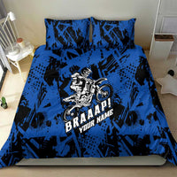 Personalized Motocross Rider Bedding Set with Blue Graffiti Splash Pattern - Wonder Print Shop