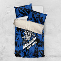 Personalized Motocross Rider Bedding Set with Blue Graffiti Splash Pattern - Wonder Print Shop