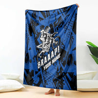 Personalized Motocross Rider Blanket with Blue Graffiti Splash Pattern - Wonder Print Shop