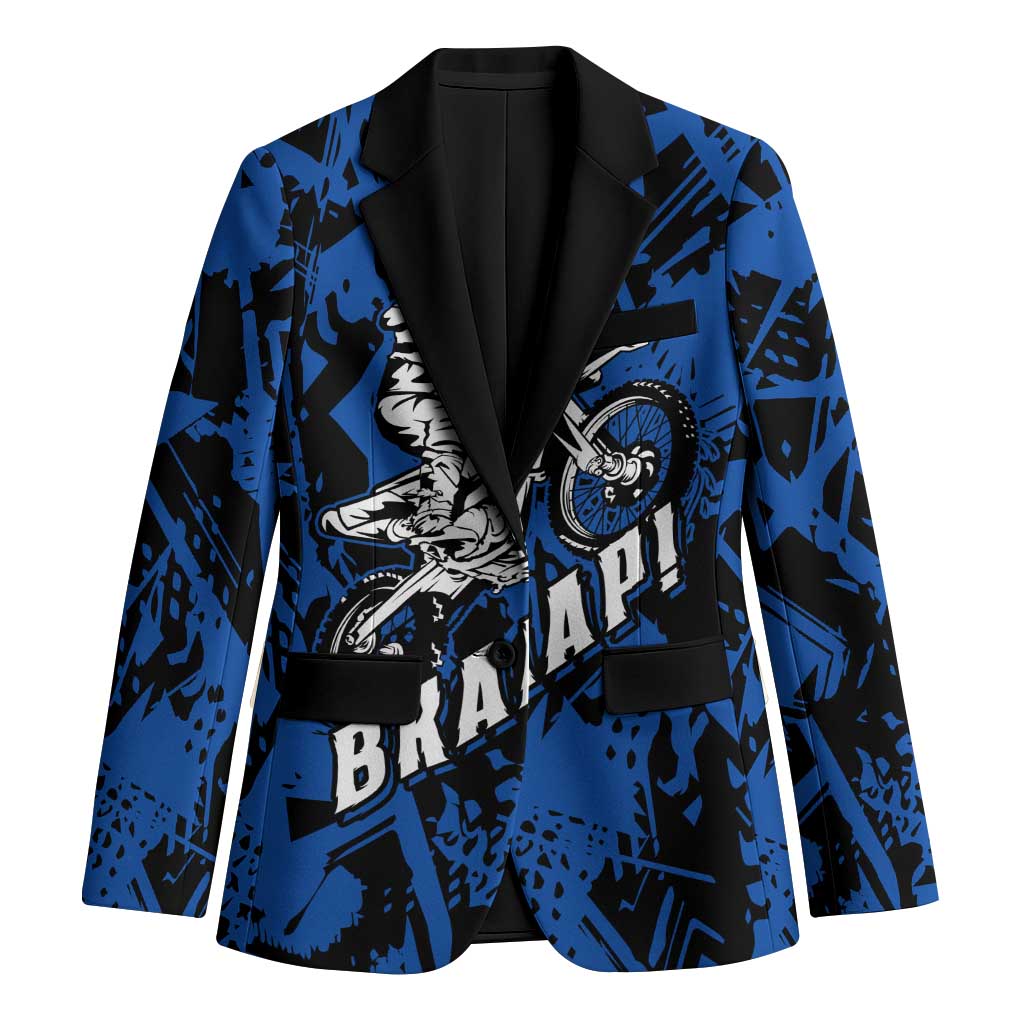 Personalized Motocross Rider Blazer with Blue Graffiti Splash Pattern - Wonder Print Shop