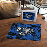 Personalized Motocross Rider Puzzle with Blue Graffiti Splash Pattern - Wonder Print Shop