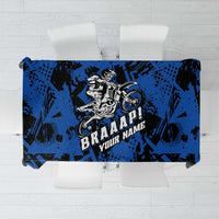 Personalized Motocross Rider Tablecloth with Blue Graffiti Splash Pattern - Wonder Print Shop