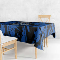 Personalized Motocross Rider Tablecloth with Blue Graffiti Splash Pattern - Wonder Print Shop