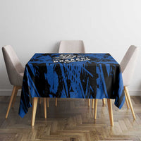 Personalized Motocross Rider Tablecloth with Blue Graffiti Splash Pattern - Wonder Print Shop