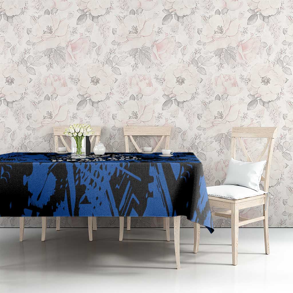 Personalized Motocross Rider Tablecloth with Blue Graffiti Splash Pattern - Wonder Print Shop