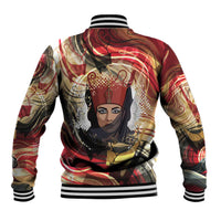 Amunet Baseball Jacket with Egyptian Queen Portrait Ancient Mythology