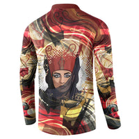 Amunet Button Sweatshirt with Egyptian Queen Portrait Ancient Mythology