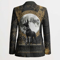 Anput Jackal Mask Blazer with Full Moon Egyptian Afterlife Symbolism