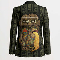 Heqet Ornate Frog Egyptian Blazer with Hieroglyphic Backdrop in Creation Theme