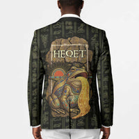 Heqet Ornate Frog Egyptian Blazer with Hieroglyphic Backdrop in Creation Theme
