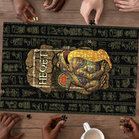 Heqet Ornate Frog Egyptian Puzzle with Hieroglyphic Backdrop in Creation Theme