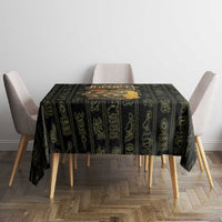 Heqet Ornate Frog Egyptian Tablecloth with Hieroglyphic Backdrop in Creation Theme