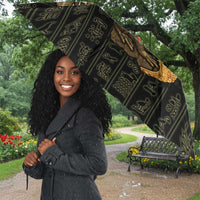 Heqet Ornate Frog Egyptian Umbrella with Hieroglyphic Backdrop in Creation Theme