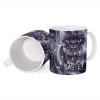 Bastet Egyptian Ceramic Mug Cat Goddess Cosmic Protector Moon Magic Night Sky