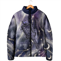 Bastet Egyptian Padded Jacket Cat Goddess Cosmic Protector Moon Magic Night Sky