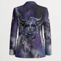 Bat Egyptian Blazer Cow Goddess Celestial Face Horn Ring Gem Cosmic Starry Sky