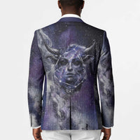 Bat Egyptian Blazer Cow Goddess Celestial Face Horn Ring Gem Cosmic Starry Sky