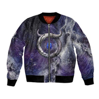 Bat Egyptian Bomber Jacket Cow Goddess Celestial Face Horn Ring Gem Cosmic Starry Sky