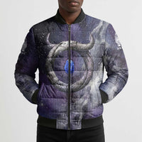 Bat Egyptian Bomber Puffer Jacket Cow Goddess Celestial Face Horn Ring Gem Cosmic Starry Sky