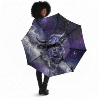 Bat Egyptian Umbrella Cow Goddess Celestial Face Horn Ring Gem Cosmic Starry Sky