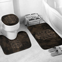 Viking Raven Wolf Vegvisir Bathroom Set Nordic Runic Engraving Style