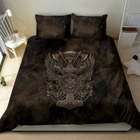 Viking Raven Wolf Vegvisir Bedding Set Nordic Runic Engraving Style