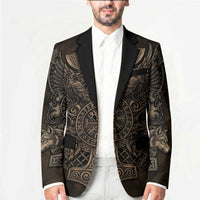 Viking Raven Wolf Vegvisir Blazer Nordic Runic Engraving Style