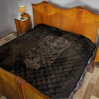 Viking Raven Wolf Vegvisir Quilt Nordic Runic Engraving Style