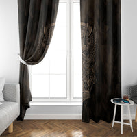 Viking Raven Wolf Vegvisir Window Curtain Nordic Runic Engraving Style