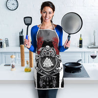 Viking Berserker Bear Valknut Vegvisir Apron Nordic Runic Warrior Engraving Style