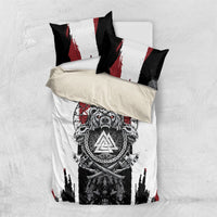 Viking Berserker Bear Valknut Vegvisir Bedding Set Nordic Runic Warrior Engraving Style