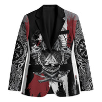 Viking Berserker Bear Valknut Vegvisir Blazer Nordic Runic Warrior Engraving Style