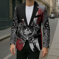 Viking Berserker Bear Valknut Vegvisir Blazer Nordic Runic Warrior Engraving Style