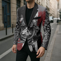 Viking Berserker Bear Valknut Vegvisir Blazer Nordic Runic Warrior Engraving Style