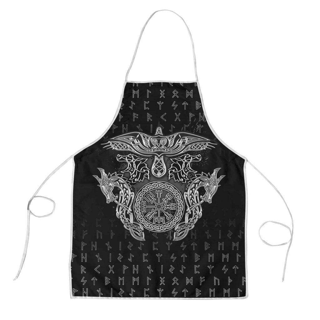 Viking Vegvisir Serpent Rune Cross Apron Nordic Knotwork Runic Engraving Style