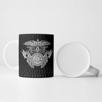 Viking Vegvisir Serpent Rune Cross Ceramic Mug Nordic Knotwork Runic Engraving Style