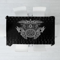 Viking Vegvisir Serpent Rune Cross Tablecloth Nordic Knotwork Runic Engraving Style