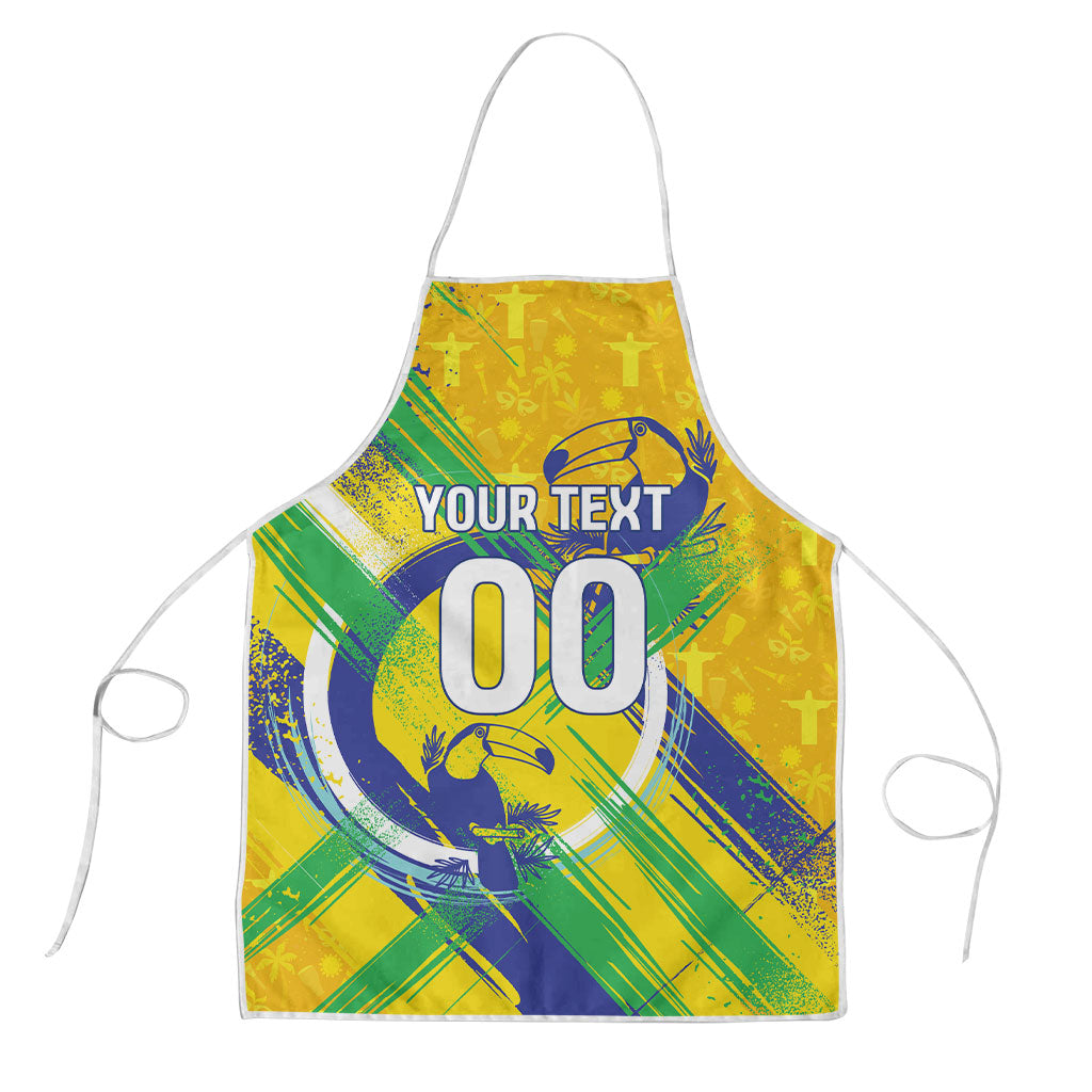 Personalized Brazil Soccer Football Jaguar Apron Christ The Redeeme - Soccer Mascot With Carnival Vibes