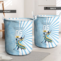 Personalized Uruguay Soccer Laundry Basket Cultural Dance Drums Sun Emblem Dynamic Flag