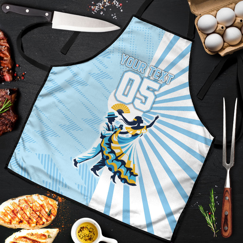 Personalized Uruguay Soccer Apron Cultural Dance Drums Sun Emblem Dynamic Flag