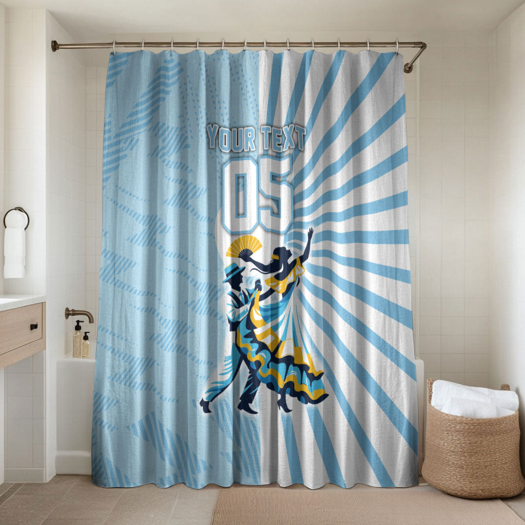 Personalized Uruguay Soccer Bathroom Set Cultural Dance Drums Sun Emblem Dynamic Flag