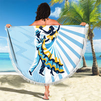 Personalized Uruguay Soccer Beach Blanket Cultural Dance Drums Sun Emblem Dynamic Flag