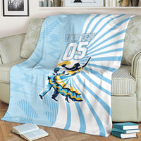 Personalized Uruguay Soccer Blanket Cultural Dance Drums Sun Emblem Dynamic Flag