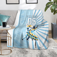 Personalized Uruguay Soccer Blanket Cultural Dance Drums Sun Emblem Dynamic Flag