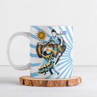 Personalized Uruguay Soccer Ceramic Mug Cultural Dance Drums Sun Emblem Dynamic Flag