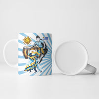Personalized Uruguay Soccer Ceramic Mug Cultural Dance Drums Sun Emblem Dynamic Flag