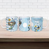 Personalized Uruguay Soccer Ceramic Mug Cultural Dance Drums Sun Emblem Dynamic Flag