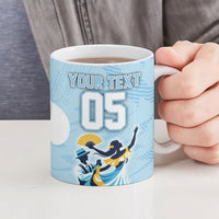 Personalized Uruguay Soccer Ceramic Mug Cultural Dance Drums Sun Emblem Dynamic Flag
